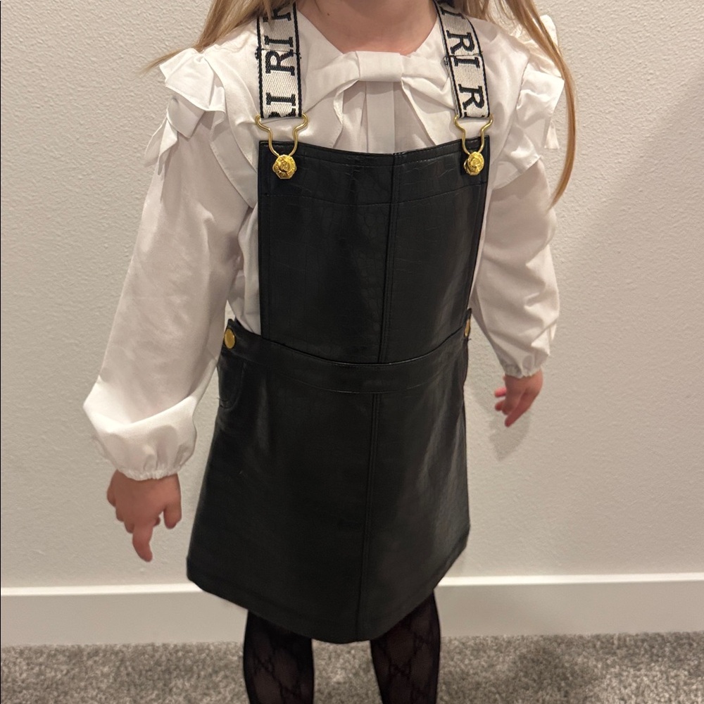 River Island Black Kids Overall Dress and matching blouse